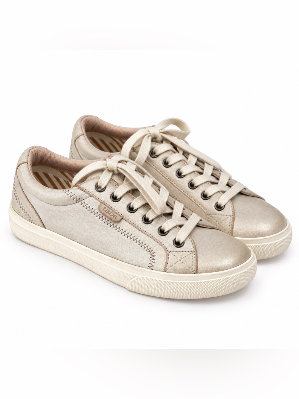 Taos Plim Soul Lux Champagne Leather Comfort Sneakers Women’s 7.5